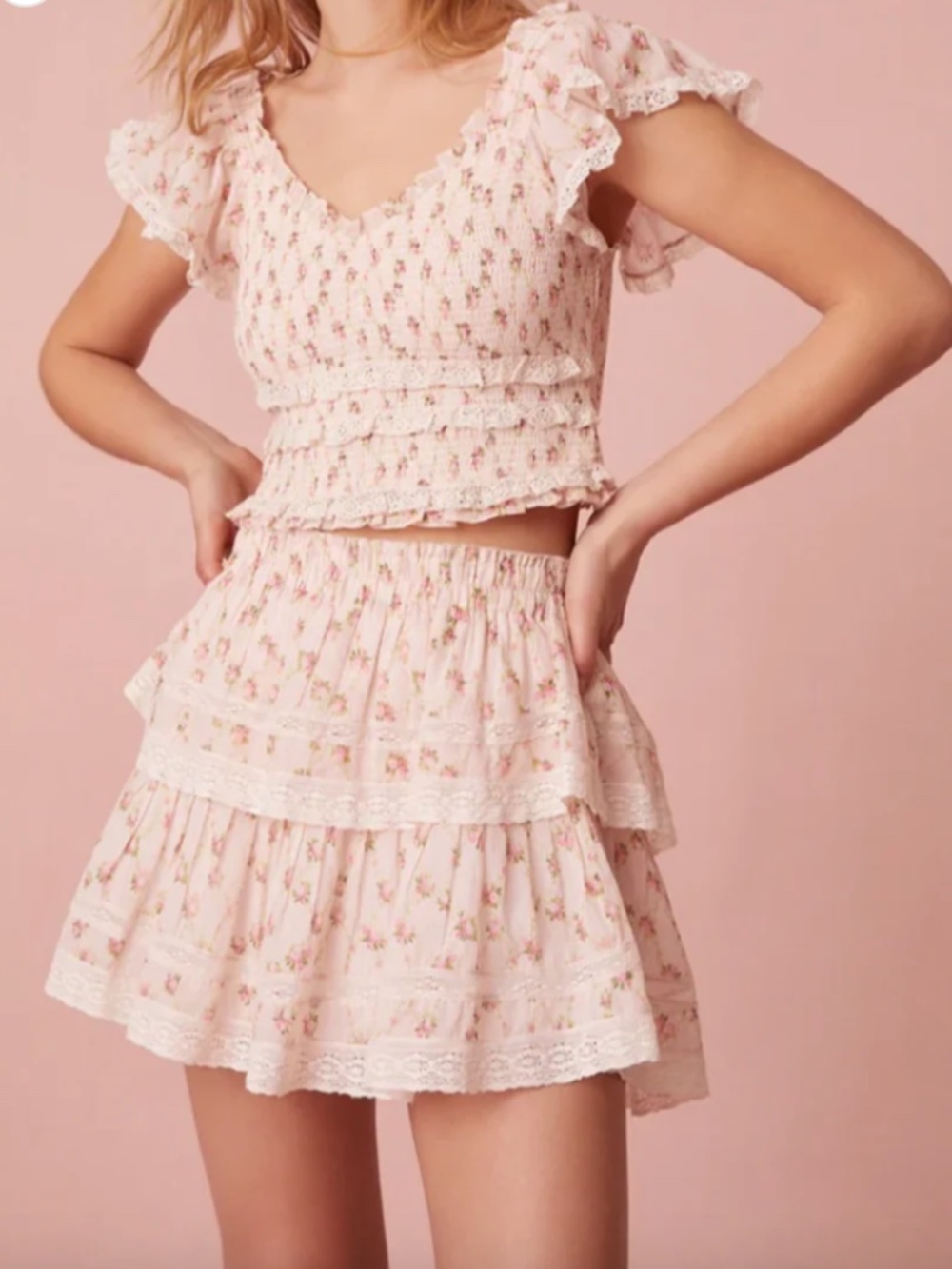 LoveShack Fancy top and skirt set